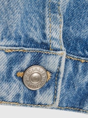 River Island Blue Hooded Denim Jacket - Image 5 of 5