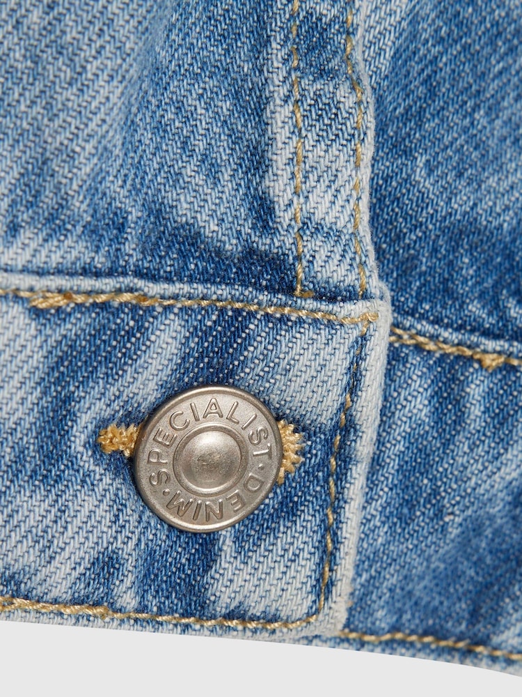 River Island Blue Hooded Denim Jacket - Image 5 of 5