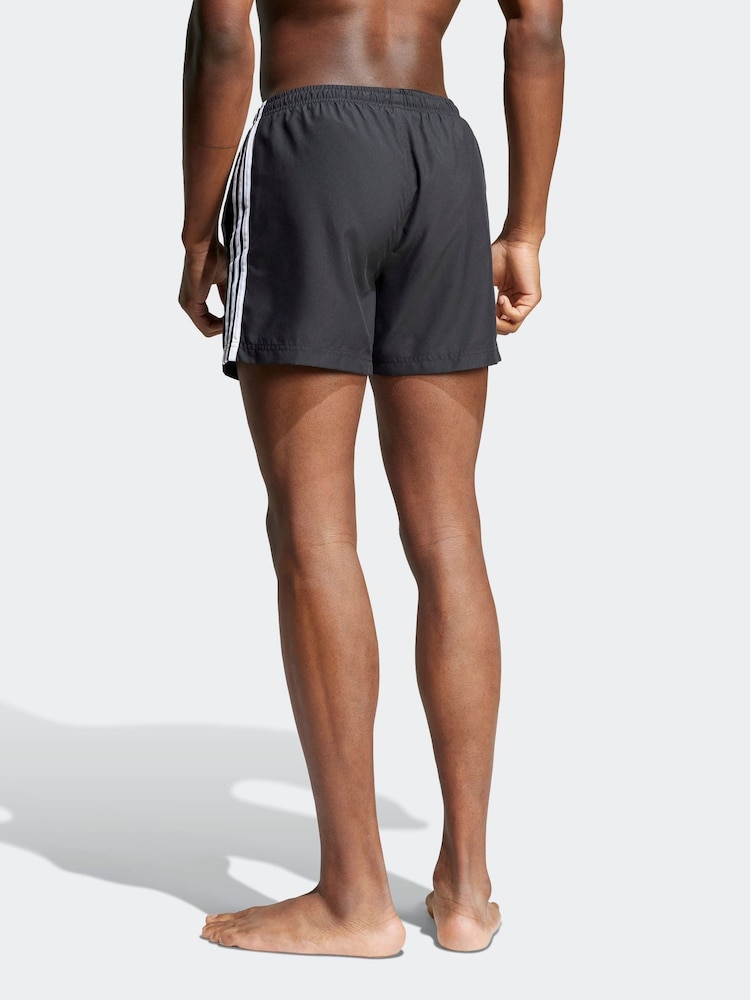 adidas Originals Black Adicolor 3-Stripes 5-Inch Swim Shorts - Image 2 of 6 adidas Originals Black Adicolor 3-Stripes 5-Inch Swim Shorts - Image 2 of 6