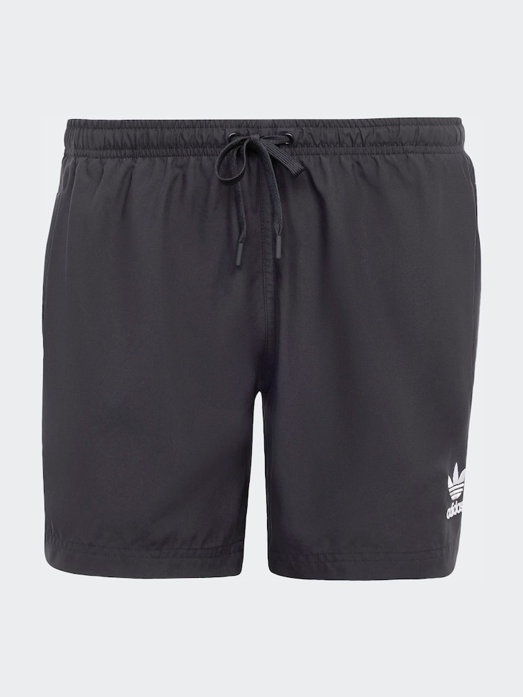 adidas Originals Black Adicolor 3-Stripes 5-Inch Swim Shorts - Image 6 of 6 adidas Originals Black Adicolor 3-Stripes 5-Inch Swim Shorts - Image 6 of 6
