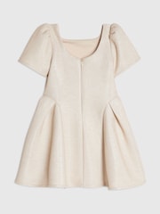 River Island Cream Glitter Bow Dress - Image 2 of 4