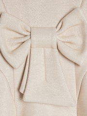 River Island Cream Glitter Bow Dress - Image 3 of 4