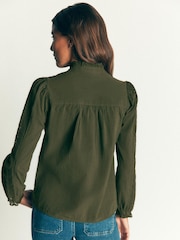 Boden Green Broderie Cotton Top - Image 3 of 5
