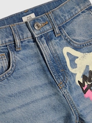 River Island Blue Amour Graffiti Straight Leg Jeans - Image 3 of 4