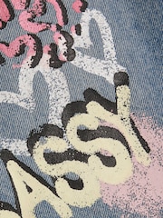 River Island Blue Amour Graffiti Straight Leg Jeans - Image 4 of 4