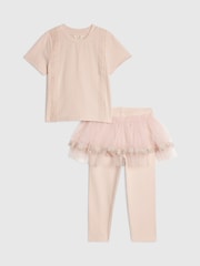 River Island Pink Tulle Top & Leggings Set - Image 1 of 5