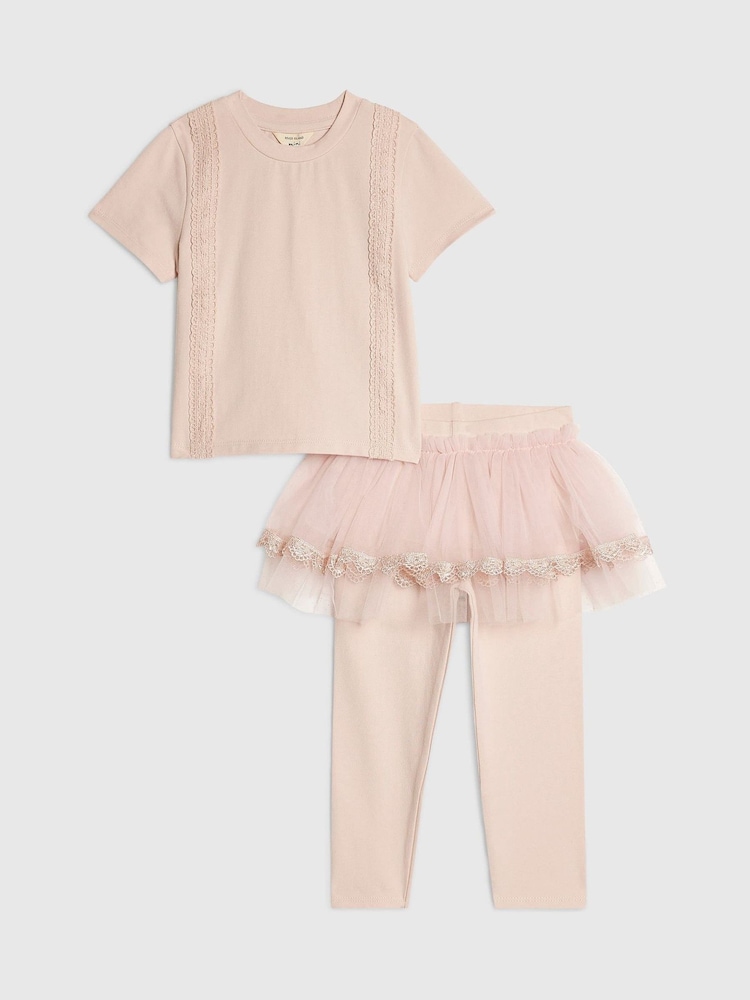 River Island Pink Tulle Top & Leggings Set - Image 1 of 5 River Island Pink Tulle Top & Leggings Set - Image 1 of 5