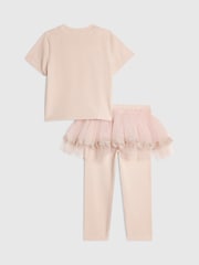 River Island Pink Tulle Top & Leggings Set - Image 2 of 5