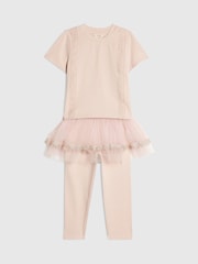 River Island Pink Tulle Top & Leggings Set - Image 3 of 5