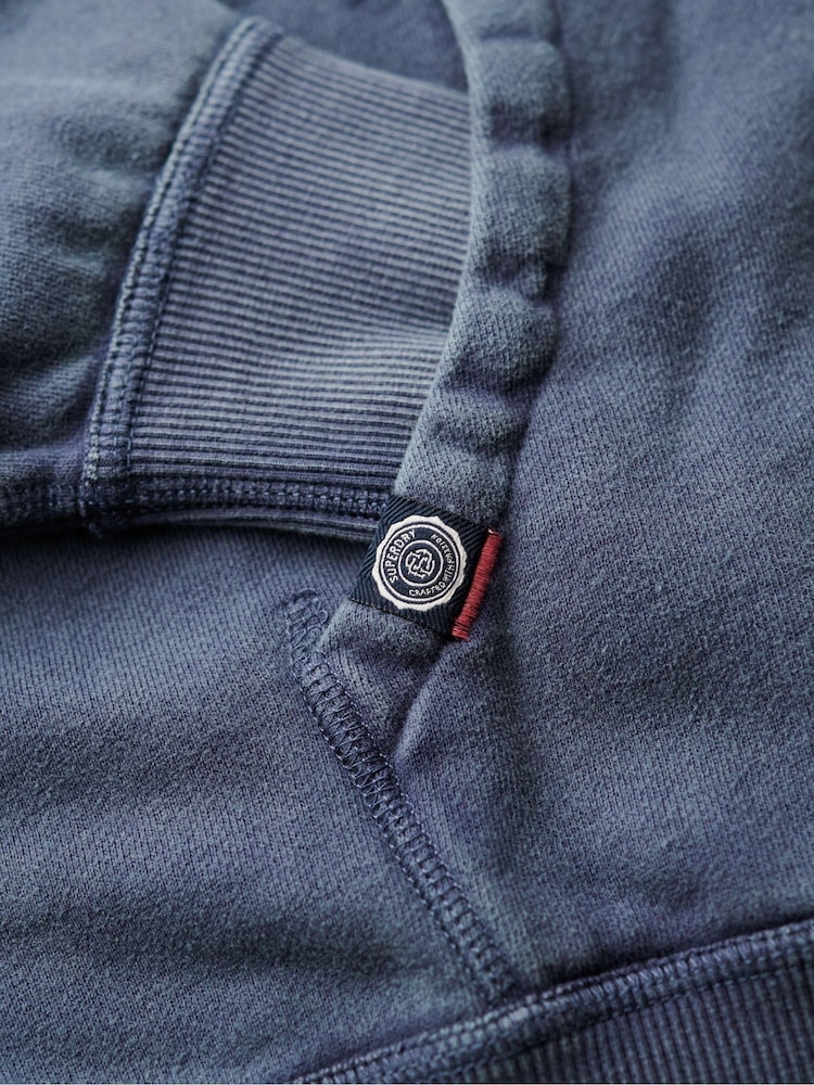 Superdry Mariner Navy Athletic Applique Oversize 100% Cotton Hoodie - Image 6 of 6