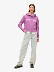 Superdry Dewberry Cooper Tonal Logo 100% Cotton Hoodie - Image 2 of 5