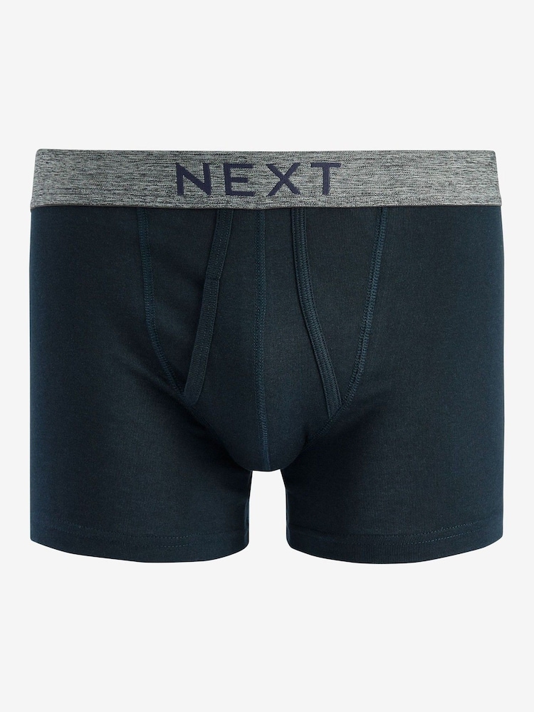 Grey/Navy 4 pack A-Front Pure 100% Cotton Boxers - Image 2 of 6