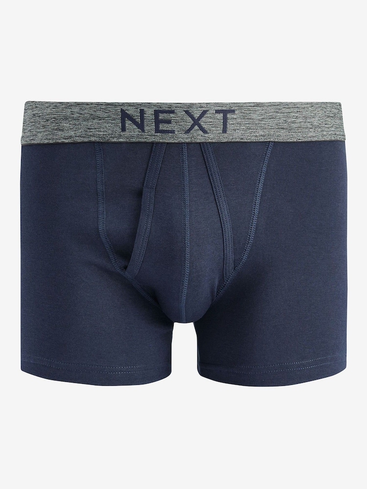 Grau/Marineblau - 4er-Pack - Boxershorts aus reiner Baumwolle - Image 3 of 6