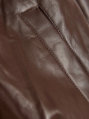 River Island Brown Faux Leather Bubble Hem Bomber Jacket - Image 4 of 4