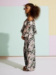 River Island Black Floral Chiffon Trousers - Image 2 of 2