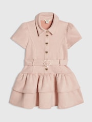 River Island Pink Suedette Prom Dress - Image 1 of 4