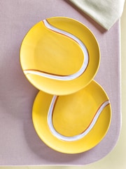 Novogratz Set of 2 Yellow Tennis Side Plates - Image 1 of 3