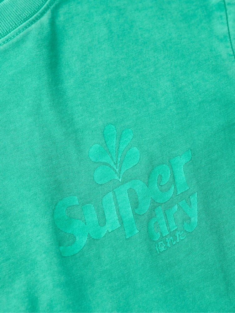 Superdry Green Punch Cooper Tonal Logo Relaxed 100% Cotton T-Shirt - Image 5 of 5