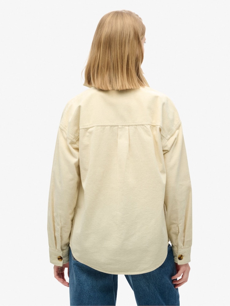 Superdry Birch Birch Chunky Cord 100% Cotton Shacket - Image 2 of 3