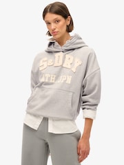 Svetlo siva - Superdry Athletic Applique Oversize 100% Cotton Hoodie - Slika 1 iz 5