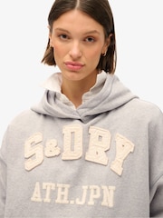 Svetlo siva - Superdry Athletic Applique Oversize 100% Cotton Hoodie - Slika 3 iz 5