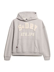 Svetlo siva - Superdry Athletic Applique Oversize 100% Cotton Hoodie - Slika 4 iz 5