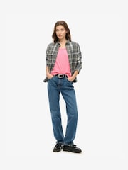 Superdry Pink Carnation Scoop Neck 100% Cotton T-Shirt - Image 2 of 5