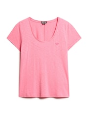Superdry Pink Carnation Scoop Neck 100% Cotton T-Shirt - Image 4 of 5