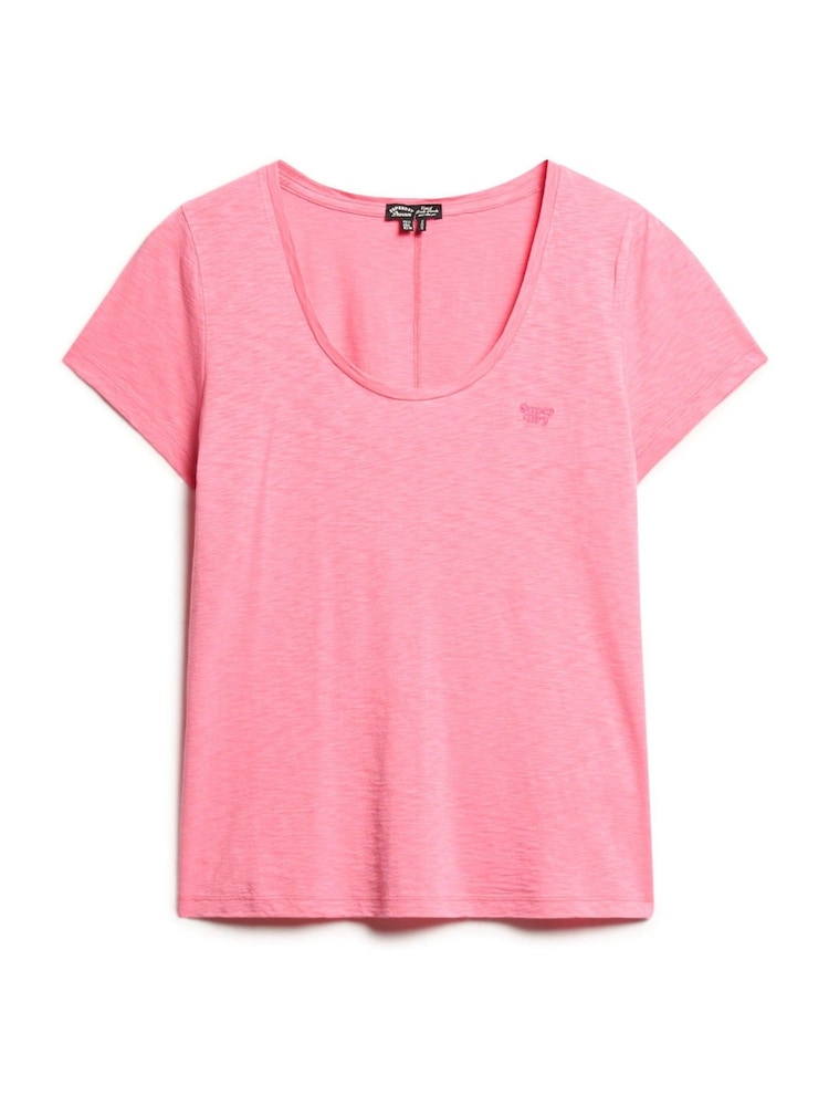 Superdry Pink Carnation Scoop Neck 100% Cotton T-Shirt - Image 4 of 5