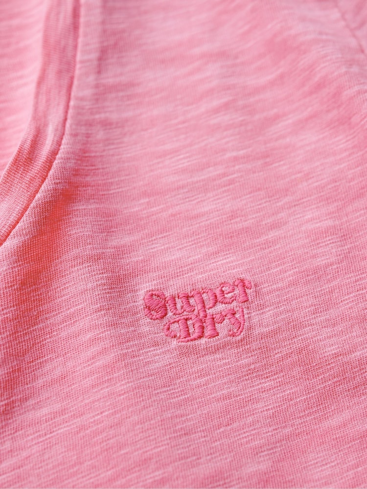 Superdry Pink Carnation Scoop Neck 100% Cotton T-Shirt - Image 5 of 5