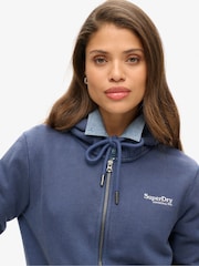 Superdry Navy blue Essential Logo Zip Hoodie - Image 3 of 4