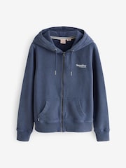 Superdry Navy blue Essential Logo Zip Hoodie - Image 4 of 4