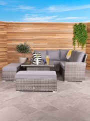 Charles Bentley Grey Garden Multifunctional Contemporary Rattan 8 Seater Lounge Set - Image 1 of 6