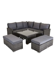 Charles Bentley Grey Garden Multifunctional Contemporary Rattan 8 Seater Lounge Set - Image 4 of 6
