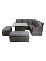 Charles Bentley Grey Garden Multifunctional Contemporary Rattan 8 Seater Lounge Set - Image 5 of 6