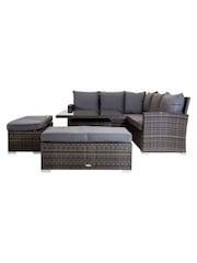 Charles Bentley Grey Garden Multifunctional Contemporary Rattan 8 Seater Lounge Set - Image 6 of 6