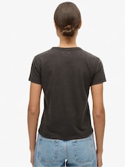 Superdry Bison Black Slub Athletic Graphic Fitted 100% Cotton T-Shirt - Image 2 of 7