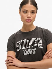 Superdry Bison Black Slub Athletic Graphic Fitted 100% Cotton T-Shirt - Image 3 of 7