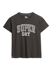 Superdry Bison Black Slub Athletic Graphic Fitted 100% Cotton T-Shirt - Image 6 of 7