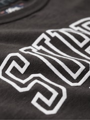 Superdry Bison Black Slub Athletic Graphic Fitted 100% Cotton T-Shirt - Image 7 of 7