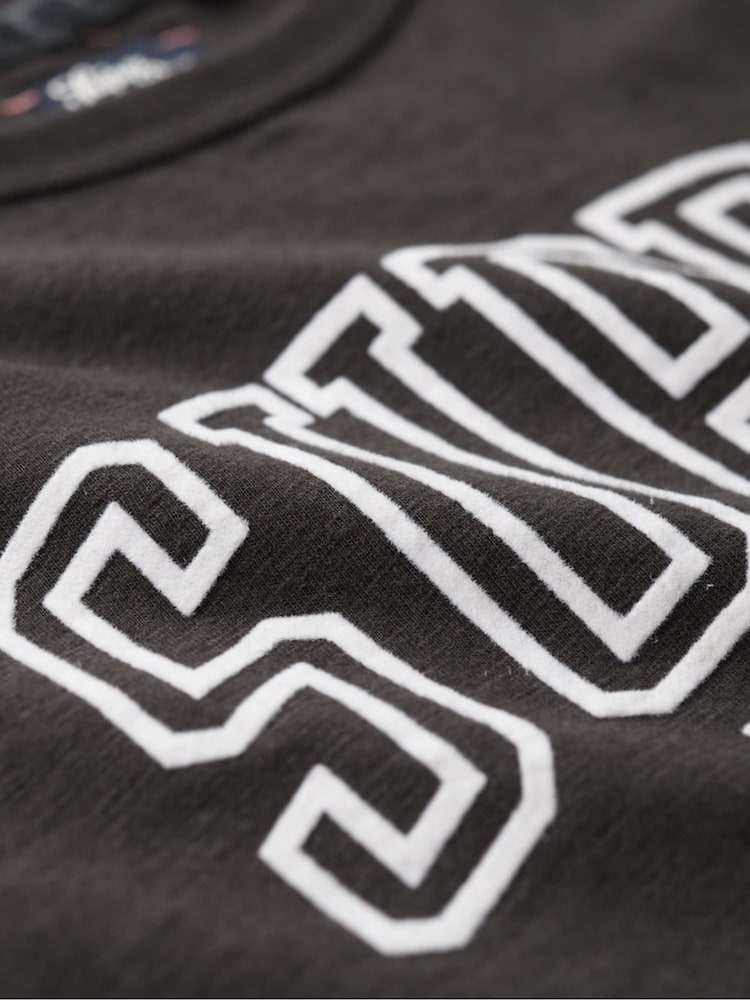 Superdry Bison Black Slub Athletic Graphic Fitted 100% Cotton T-Shirt - Image 7 of 7