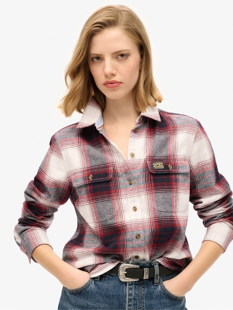 Красный/Светло-зеленый - Superdry 100% Хлопок Lumberjack Check Flannel рубашки - Image 1 of 6