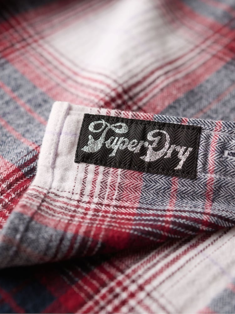 rdeča/Ivory Check - Superdry 100% Bombaž Lumberjack Check Flannel srajce - Slika 6 iz 6 rdeča/Ivory Check - Superdry 100% Bombaž Lumberjack Check Flannel srajce - Slika 6 iz 6