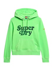 Superdry Neo Mint Green Cooper Tonal Logo 100% Cotton Hoodie - Image 4 of 6