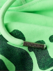 Superdry Neo Mint Green Cooper Tonal Logo 100% Cotton Hoodie - Image 5 of 6