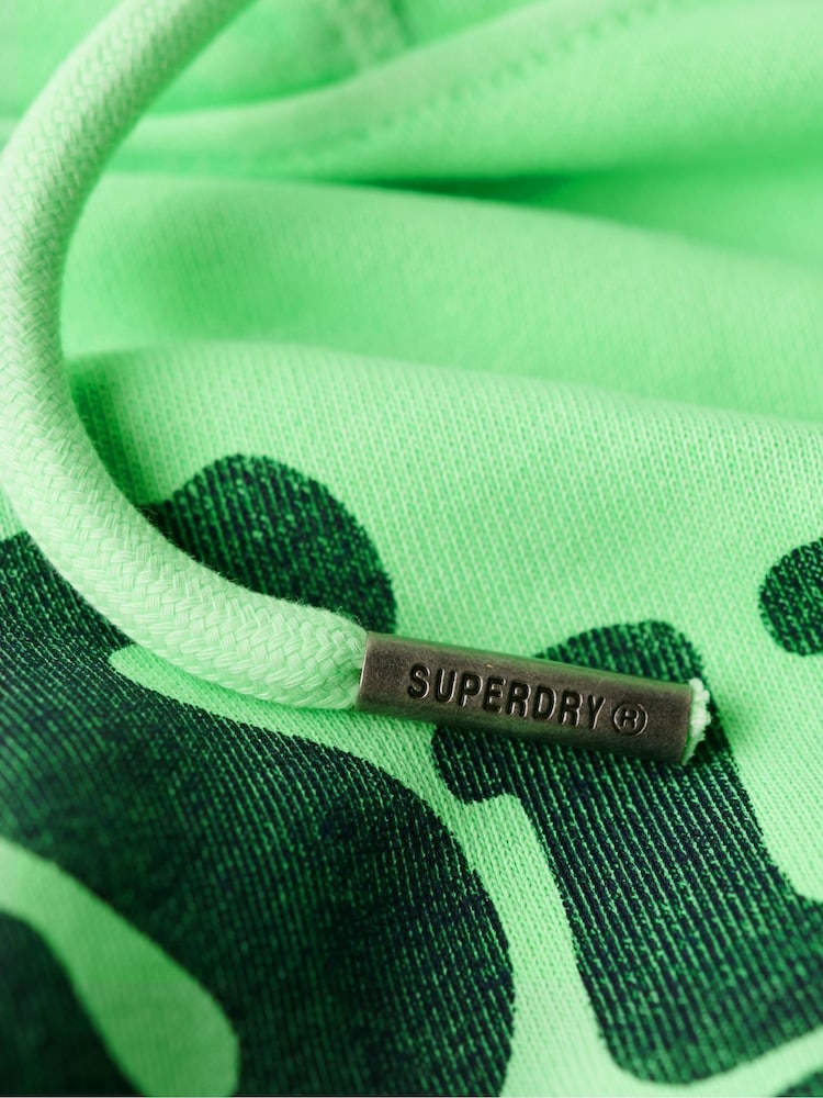 Superdry Neo Mint Green Cooper Tonal Logo 100% Cotton Hoodie - Image 5 of 6