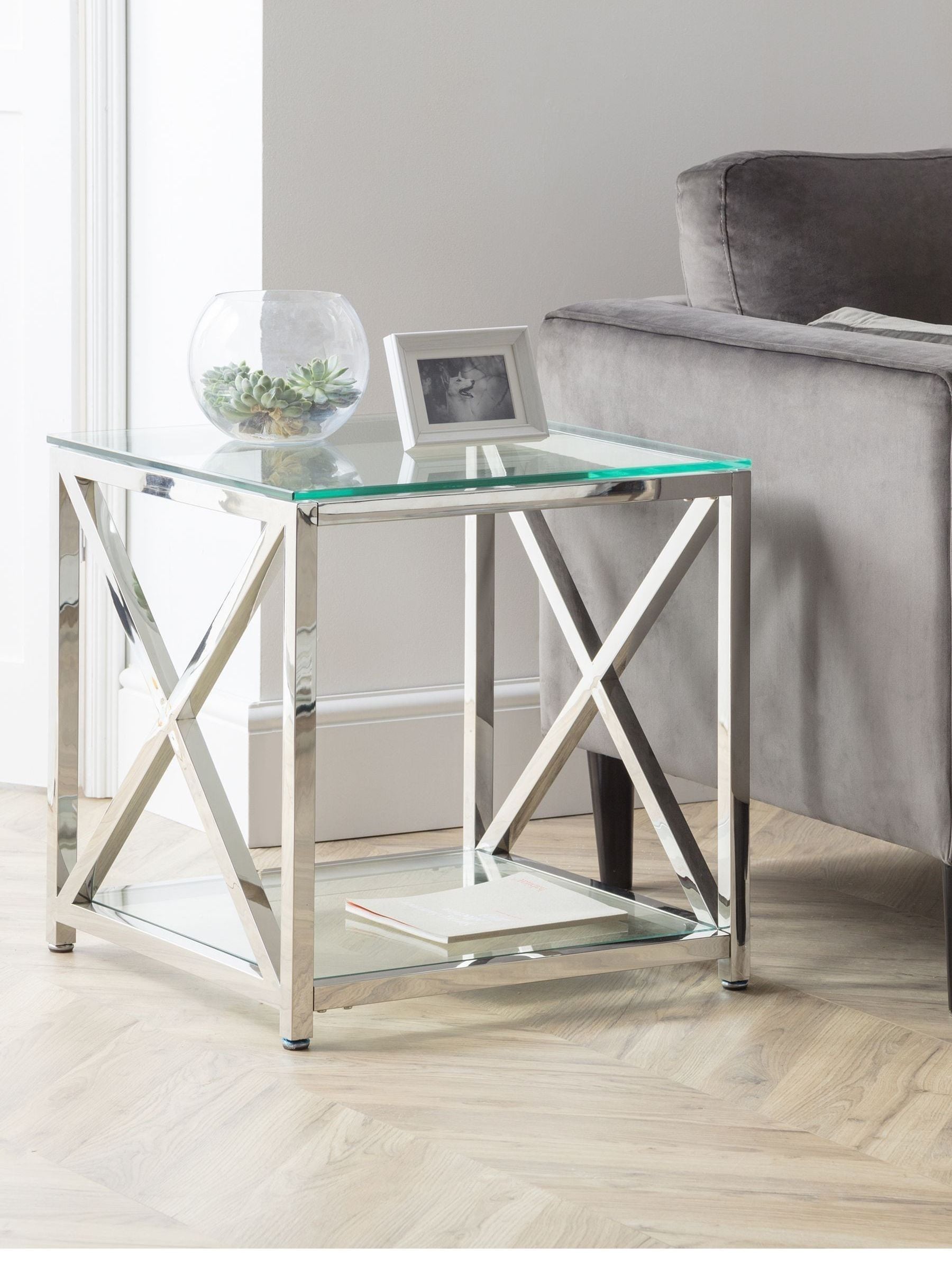 Julian Bowen Miami Lamp Table - Silver - Image 9