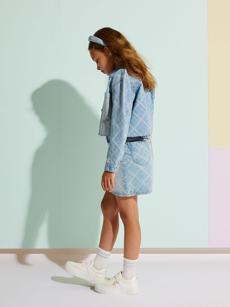 River Island Hotfix Check Skirt - Bild 2 von 2