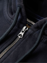 Superdry Eclipse Navy 100% Cotton Athletic Relaxed Crop Zip Hoodie - Image 6 of 6