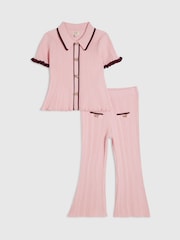 Rosa - River Island Peplum Top & Kickflare Set - Imagen 1 de 5